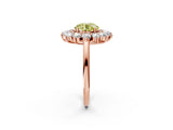 Rose gold Fancy Yellow Round Cut Diamond Floral Double Halo Engagement Ring with Prong Setting_26