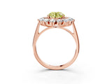 Rose gold Fancy Yellow Round Cut Diamond Floral Double Halo Engagement Ring with Prong Setting_27
