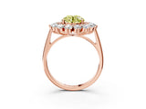 Rose gold Fancy Yellow Round Cut Diamond Floral Double Halo Engagement Ring with Prong Setting_63