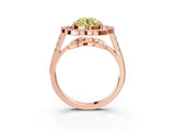 Rose gold Fancy Yellow Round Cut Diamond Floral Halo Split Shank Prong Setting Ring_3