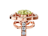 Rose gold Fancy Yellow Round Cut Diamond Floral Halo Split Shank Prong Setting Ring_5