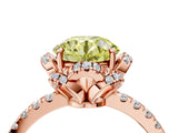 Rose gold Fancy Yellow Round Cut Diamond Halo Pave Band with Four-Prong Setting_7