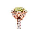 Rose gold Fancy Yellow Round Cut Diamond Halo Pave Band with Four-Prong Setting_8