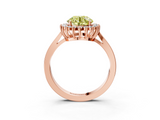 Rose gold Fancy Yellow Round  Cut Diamond Halo Ring with Round Brilliant Halo and Solitaire Band_3
