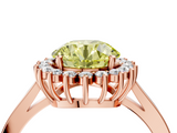 Rose gold Fancy Yellow Round  Cut Diamond Halo Ring with Round Brilliant Halo and Solitaire Band_4