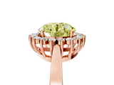 Rose gold Fancy Yellow Round  Cut Diamond Halo Ring with Round Brilliant Halo and Solitaire Band_5