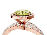 Rose gold Fancy Yellow Round Cut Diamond Halo Ring with Round Split Shank and Prong Setting_40