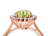 Rose gold Fancy Yellow Round  Cut Diamond Halo Ring with Solitaire Band and Prong Setting_33