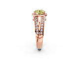 Rose gold Fancy Yellow Round Cut Diamond Halo Ring with Split Shank Pavé Band and Four-Prong Setting_2