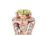 Rose gold Fancy Yellow Round Cut Diamond Halo Ring with Split Shank and Bezel Accents and Four-Prong Setting_5