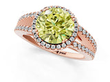 Rose gold Fancy Yellow Round Cut Diamond Halo Split Shank Engagement Ring_40
