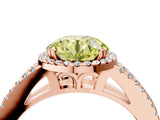 Rose gold Fancy Yellow Round Cut Diamond Halo Split Shank Engagement Ring_43