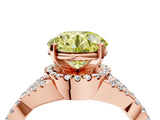 Rose gold Fancy Yellow Round Cut Diamond  Halo Twist Band Solitaire Prong Setting Ring_46
