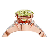 Rose gold Fancy Yellow Round Cut Diamond  Halo Twist Band Solitaire Prong Setting Ring_52