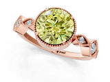 Rose gold Fancy Yellow Round  Cut Diamond Milgrain Marquise Band with Prong Setting_4