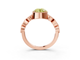 Rose gold Fancy Yellow Round  Cut Diamond Milgrain Marquise Band with Prong Setting_6