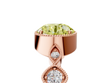 Rose gold Fancy Yellow Round  Cut Diamond Milgrain Marquise Band with Prong Setting_8