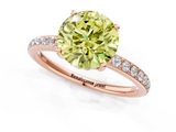 Rose gold Fancy Yellow Round  Cut Diamond Pavé Band Ring with Four-Prong Setting_1