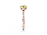 Rose gold Fancy Yellow Round  Cut Diamond Pavé Band Ring with Four-Prong Setting_2