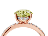 Rose gold Fancy Yellow Round  Cut Diamond Pavé Band Ring with Four-Prong Setting_4