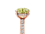 Rose gold Fancy Yellow Round  Cut Diamond Pavé Band Ring with Four-Prong Setting_5