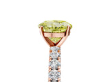 Rose gold Fancy Yellow Round Cut Diamond Pavé Band Solitaire Ring with Prong Setting_25
