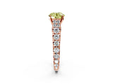 Rose gold Fancy Yellow Round  Cut Diamond Pavé Band Solitaire with Four-Prong Setting_17