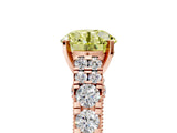 Rose gold Fancy Yellow Round  Cut Diamond Pavé Band Solitaire with Four-Prong Setting_20
