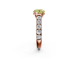 Rose gold Fancy Yellow Round  Cut Diamond Pavé Band Solitaire with Four-Prong Setting_5