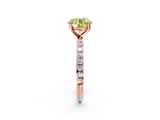 Rose gold Fancy Yellow Round  Cut Diamond Pavé Band Solitaire with Four-Prong Setting_5