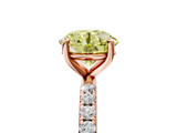 Rose gold Fancy Yellow Round  Cut Diamond Pavé Band Solitaire with Four-Prong Setting_8