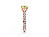 Rose gold Fancy Yellow Round  Cut Diamond Pavé Band with Four-Prong Setting_2