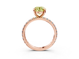 Rose gold Fancy Yellow Round  Cut Diamond Pavé Band with Four-Prong Setting_3
