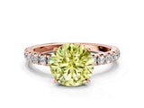 Rose gold Fancy Yellow Round Cut Diamond Pavé Solitaire Engagement Ring with Four-Prong Setting_22