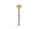 Rose gold Fancy Yellow Round Cut Diamond Pavé Solitaire Engagement Ring with Four-Prong Setting_24