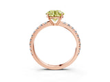 Rose gold Fancy Yellow Round Cut Diamond Pavé Solitaire Engagement Ring with Four-Prong Setting_25