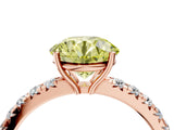 Rose gold Fancy Yellow Round Cut Diamond Pavé Solitaire Engagement Ring with Four-Prong Setting_26