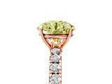 Rose gold Fancy Yellow Round Cut Diamond Pavé Solitaire Engagement Ring with Four-Prong Setting_27