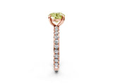 Rose gold Fancy Yellow Round Cut Diamond Pavé Solitaire Ring with Round Band and Prong Setting_14