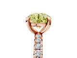Rose gold Fancy Yellow Round Cut Diamond Pavé Solitaire Ring with Round Band and Prong Setting_17
