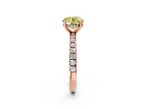 Rose gold Fancy Yellow Round Cut Diamond Pave Band Solitaire Ring with Four-Prong Setting_19