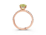 Rose gold Fancy Yellow Round Cut Diamond Pave Band Solitaire Ring with Four-Prong Setting_20
