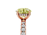 Rose gold Fancy Yellow Round Cut Diamond Pave Band Solitaire Ring with Four-Prong Setting_22