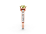 Rose gold Fancy Yellow Round  Cut Diamond Pave Band with Four-Prong Setting_2
