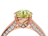 Rose gold Fancy Yellow Round  Cut Diamond Pave Band with Four-Prong Setting_4