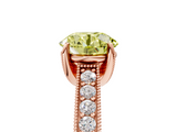 Rose gold Fancy Yellow Round  Cut Diamond Pave Band with Four-Prong Setting_5