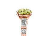 Rose gold Fancy Yellow Round  Cut Diamond Ring with Baguette Side Stones, Channel Set Band, and Four-Prong Setting_41