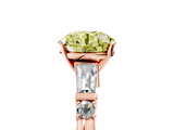 Rose gold Fancy Yellow Round  Cut Diamond Ring with Baguette Side Stones, Channel Set Band, and Four-Prong Setting_5