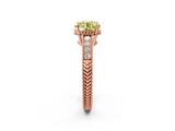 Rose gold Fancy Yellow Round Cut Diamond Ring with Milgrain Pavé Band and Four-Prong Setting_22