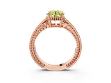 Rose gold Fancy Yellow Round Cut Diamond Ring with Milgrain Pavé Band and Four-Prong Setting_23